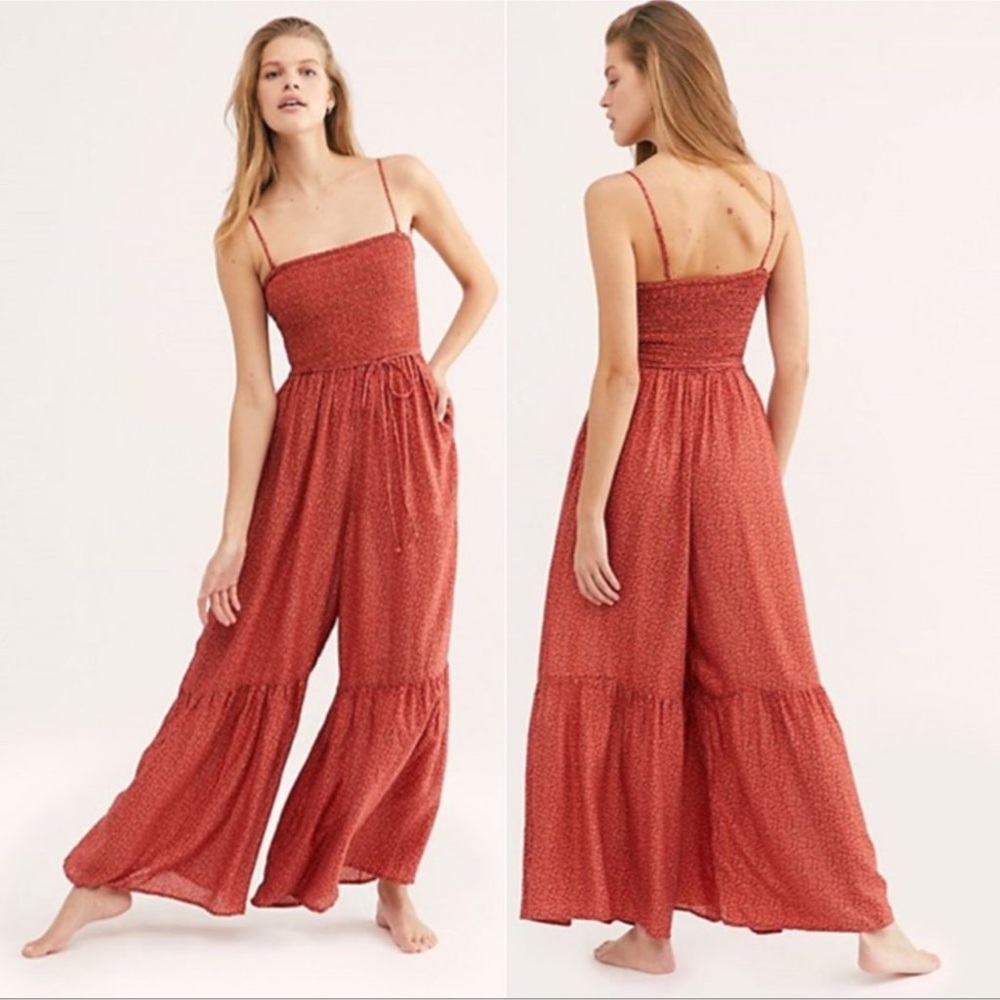 Free People Red Jumpsuit